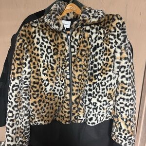 Nine West Animal Print Teddy Jacket